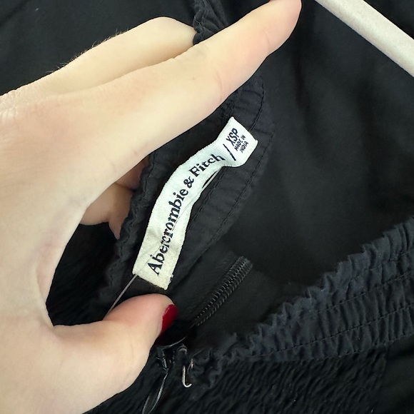 NWT Abercrombie & Fitch Black Drop-waist Strapless Maxi Dress in Black, Size XSP - Picture 8 of 8